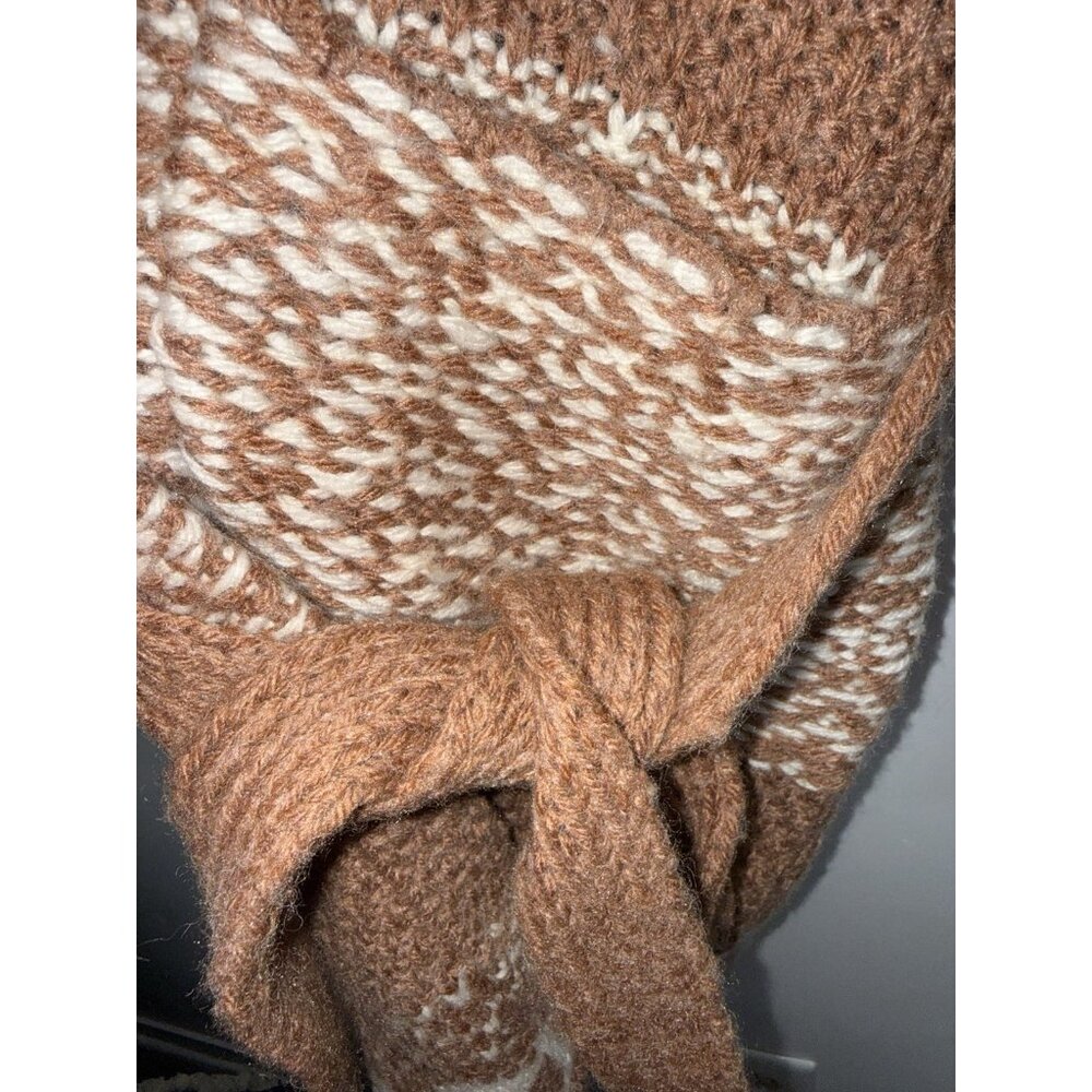 Lucky Brand Cardigan Sweater Womens M Fair Isle Boho Southwestern Brown Coatigan - Picture 4 of 7
